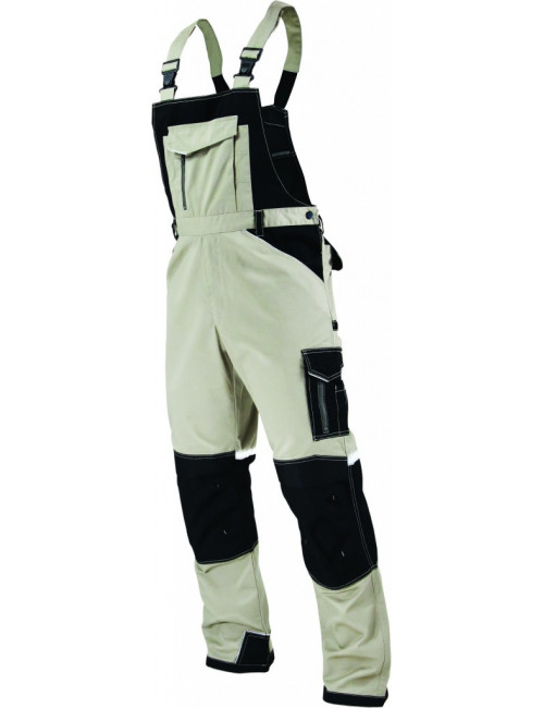 Stalco Premium spodnie robocze na szelkach Summer Line piaskowe