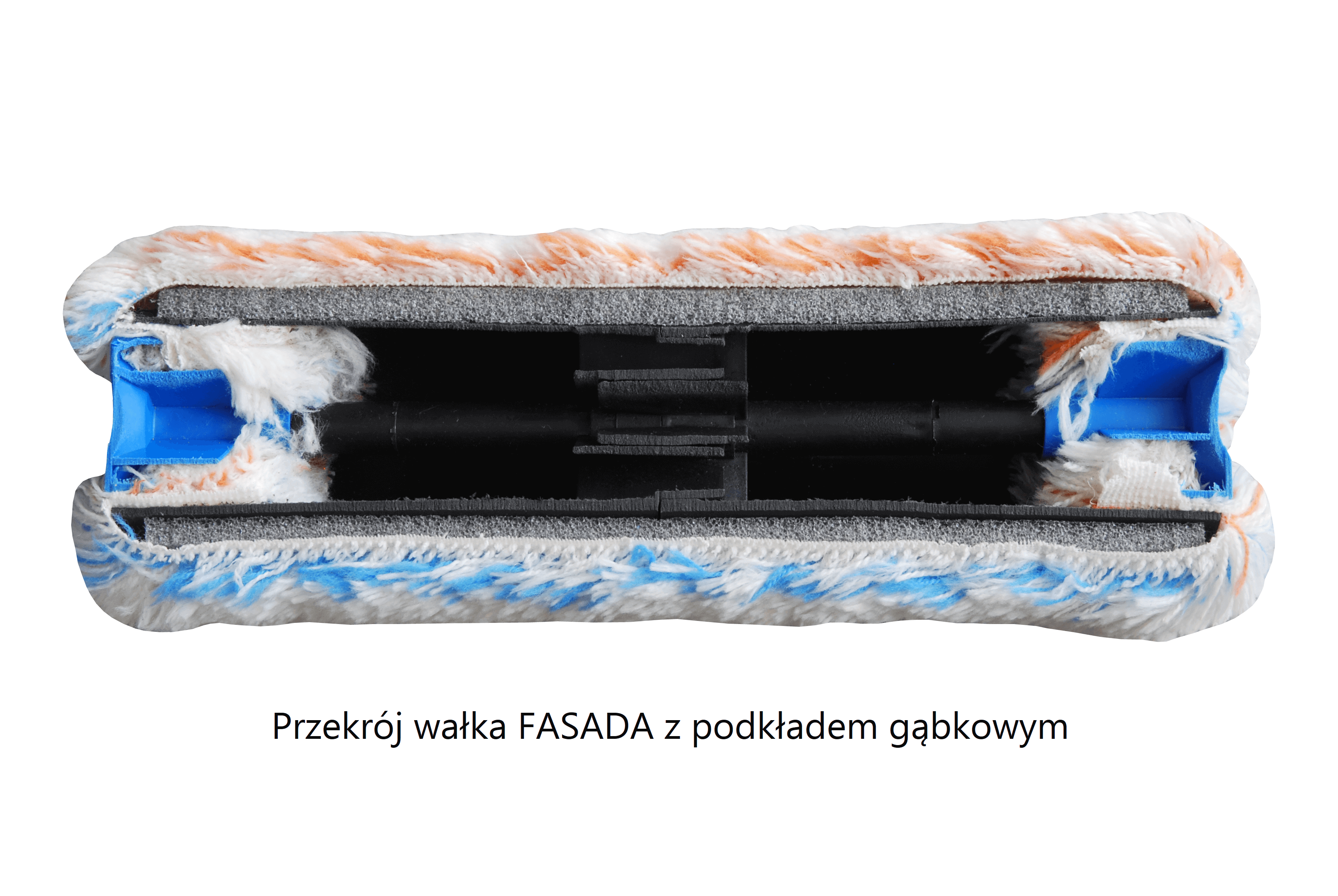 Przekrój wałka FASADA z podkładem gąbkowym